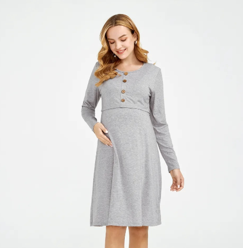 Plus Size Women's Long Sleeve Dress with Belt
